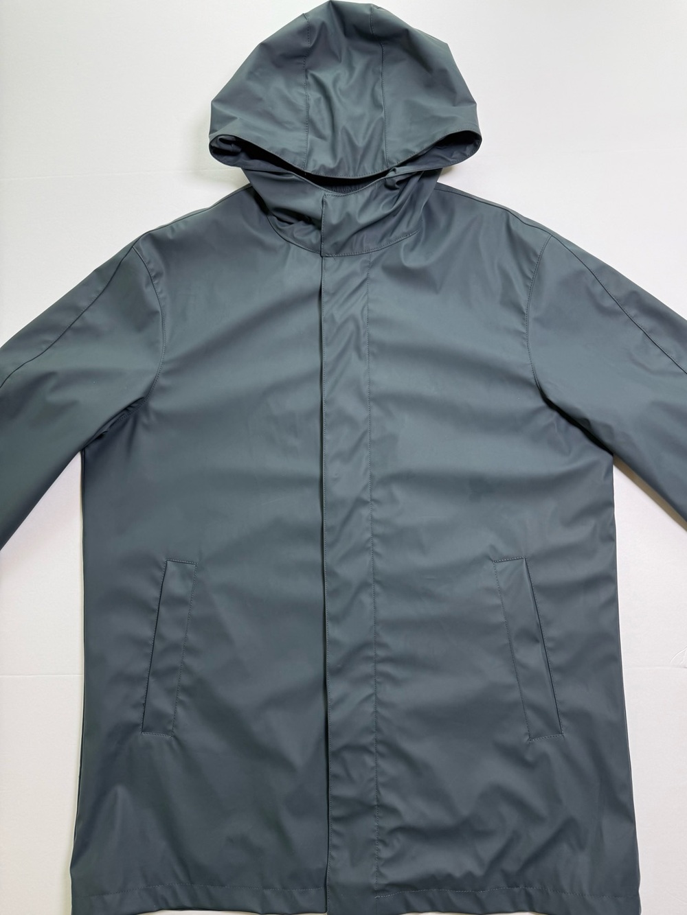 Zara Slate Gray Hooded Raincoat Water Repellent Men’s Large